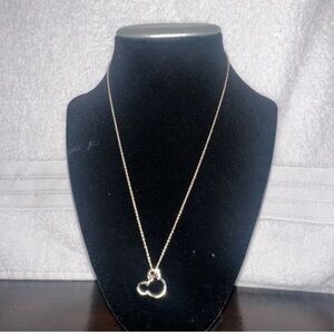 Delicate Disney silver tone Double-Heart Necklace - Women's Elegant Pendant